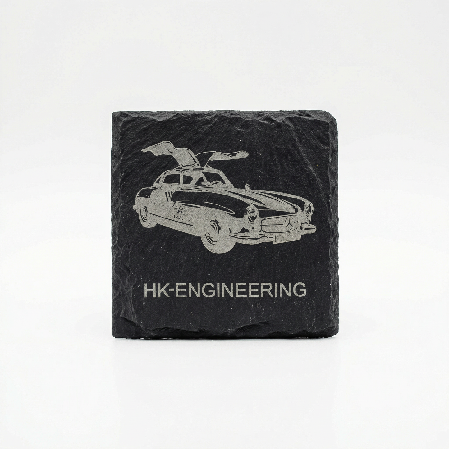 Coffee cup coasters made of slate – 300 SL engraving (set of 4)